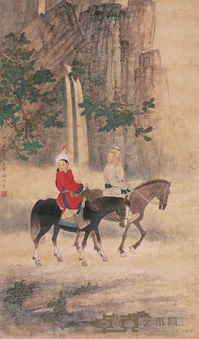赵望云 1947年作 牧归图 立轴 103×60cm